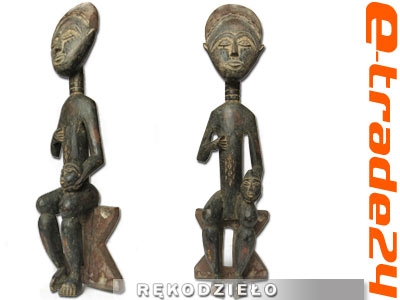 Ciekawa Rzeźba z Afryki Drewno Figurka Afryka 51cm