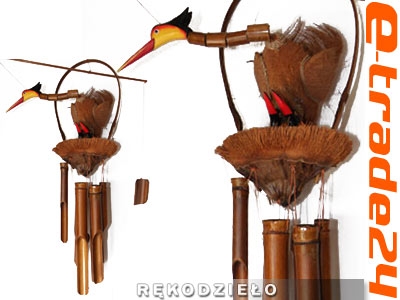 Dzwonek Bambusowy Gong wietrzny z Ruchomym Ptakiem