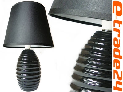 LAMPKA nocna ceramiczna Lampa Czarna 33cm