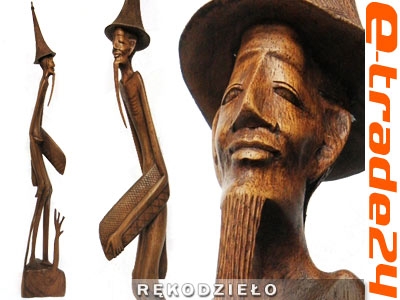 Rzeźba Drewniana Mędrzec - Unikat Rękodzieło Orient 103cm
