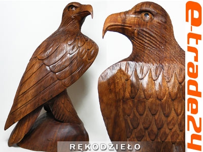 Rzeźba Drewno Suar Ptak ORZEŁ 40cm - Rękodzieło