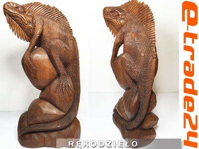 Figurka, Rzeźba Drewno Suar LEGWAN Rękodzieło 40cm