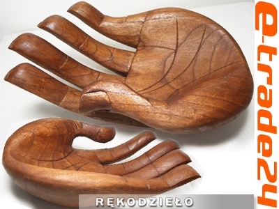 Efektowna Rzeźba z Drewna Suar Dłoń RĘKA Patera 40cm XL