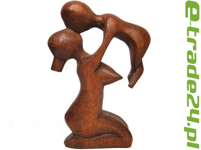 Rzeźba Matka z Dzieckiem drewno 10cm Rękodzieło