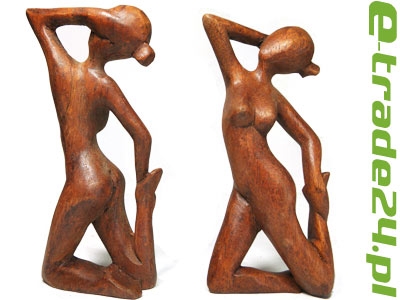 Piekna RZEŹBA Zmysłowa Kobieta Yoga Rękodzieło Drewno 15cm