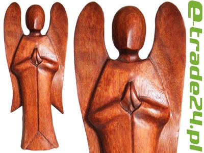 Figura Drewno RZEŹBA Abstrakcja ANIOŁ 40cm
