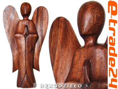 Figura Drewno RZEŹBA Abstrakcja ANIOŁ 25cm