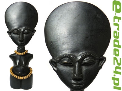 Rzeźba Drewniana Figurka Aszanti - Afryka 25cm Czarna