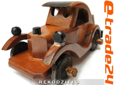 Auto Stary Samochód Drewniany Model 13cm