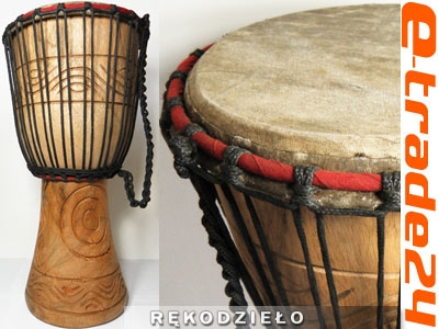 Bongos Djembe Drewno Instrument Bęben 61cm, 35cm średnica Afryka