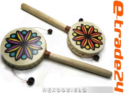 Bębenek Instrument BĘBEN Drewno + Skóra Malowany