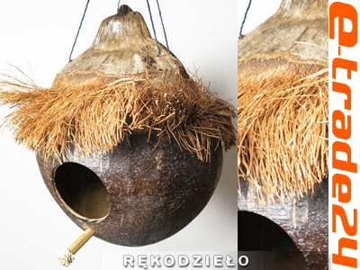 Budka DOMEK Dla Ptaków z Kokosa - Rękodzieło