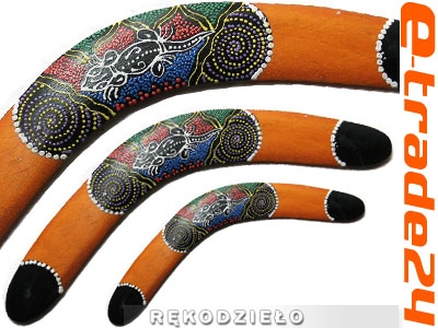 Drewniany Bumerang z Wzworem - 40cm Dwustronny