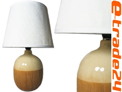 LAMPKA nocna ceramiczna Lampa BRĄZ-ECRU 32x20cm