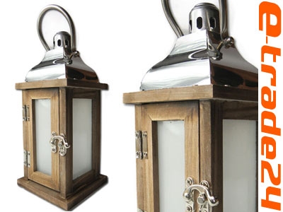 Latarnia Lampion Drewniane Lampiony + Lampki LED 
