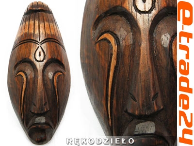 Rzeźba Maska Drewno Prymityw - Rękodzieło 20cm