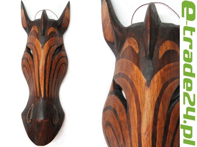 Rzeźba Maska Konia 30cm Drewno KOŃ - Rękodzieło Orient