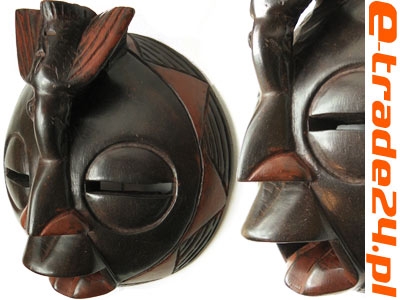 RZEŹBA Maska Etniczna Afryka śr. 25,5cm - Rękodzieło