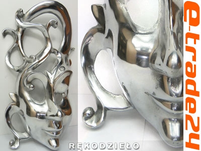 Efektowna Maska 36x22cm Dekoracja Aluminium Metal 