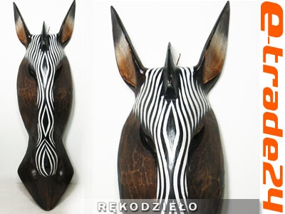 Rzeźba Maska 30cm Drewno ZEBRA - Rękodzieło Orient