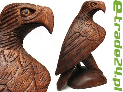 Rzeźba Drewno Suar Ptak ORZEŁ 20cm - Rękodzieło