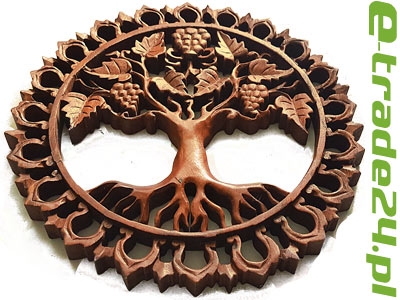 Rzeźba z Drewna DRZEWO SZCZĘŚCIA Ornament śr. 30cm