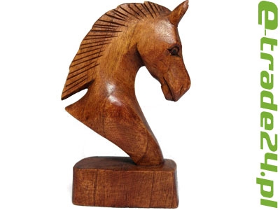 Rzeźba Popiersie KONIA Drewno Suar Koń 15cm Rękodz