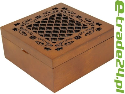  Drewniane Pudełko na Herbatę Szkatułka 4 przegrody 