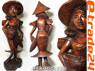 Piekna RZEŹBA z Drewna Kobieta Rękodzieło 50cm
