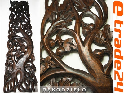 Rzeźba z Drewna Panel DRZEWO Ornament 100x23cm
